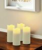 Set of Four Ivory Flameless Pillar Candles