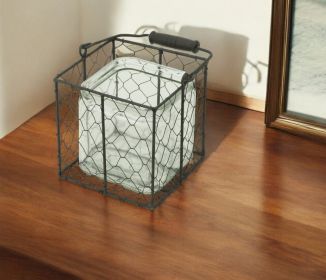 6" Clear and Brown Metal Tabletop