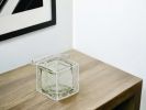 4" White Metal and Jar Tabletop Votive Candle Holder