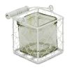 4" White Metal and Jar Tabletop Votive Candle Holder