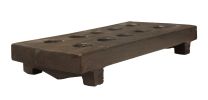 8" Brown Solid Wood Tabletop Taper Candle Holder
