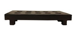 8" Brown Solid Wood Tabletop Taper Candle Holder