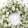 23" Green and White Artificial Spring Daisy Wreath