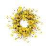 23" Green and Yellow Artificial Spring Daisy Wreath