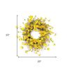 23" Green and Yellow Artificial Spring Daisy Wreath