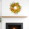 22" Green and Yellow Artificial Summer Sunflower Wreath