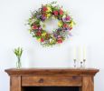 24" Pink and Green Mixed Assortment Artificial Wreath