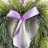 Set Of 9" Purple Artificial Heart Lavender Wreath
