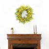 27" Green and Yellow Fern Artificial Wreath