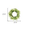 28" Green and White Artificial Fern Wreath