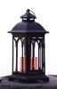 Set of Two Black Metal Geometric Lantern Candle Holders