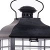 Set of Three Gray Metal Mirrored Floor Lantern Candle Holders