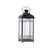 Set of Three Gray Metal Mirrored Floor Lantern Candle Holders