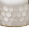 Set of Two Clear and Silver Glass Geometric Tabletop Pillar Candle Holders