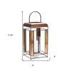 17" Bronze Flameless Floor Lantern Candle Holder