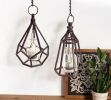 Set Of Two Copper Flameless Floor Tealight Candle Holder