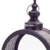18" Black Flameless Floor Lantern Candle Holder