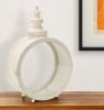 18" Beige Flameless Floor Lantern Candle Holder