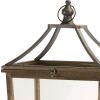 Set Of Two Brown Flameless Floor Lantern Candle Holder