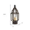 23" Brown Flameless Floor Hurricane Candle Holder