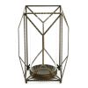 12" Gold Flameless Floor Hurricane Candle Holder