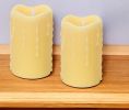Set of Two Yellow Flameless Pillar Candle