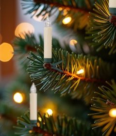 Set of Twelve White Flameless Christmas Taper Candle