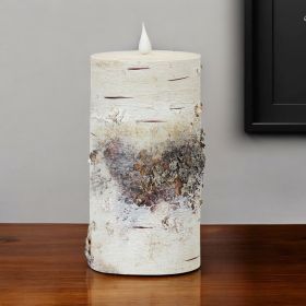 8" Beige and Ivory Flameless Pillar Candle