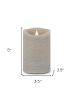 Set of Two Gray Flameless Pillar Candle
