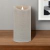 7" Gray Flameless Pillar Candle