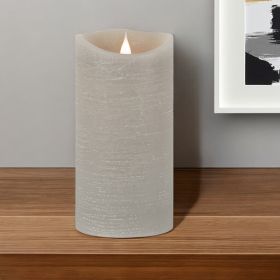 7" Gray Flameless Pillar Candle