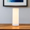 8" White with Orange Flame Flameless Designer Candle