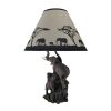 Elephant and Baby on Expedition Sculptural Table Lamp with Decorative Shade