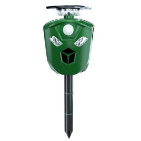 Electric Solar Powered Ultrasonic Animal Repeller 360Â° Ultrasonic Animal Driver with Motion Sensor LED Flashing Lights Waterproof Outdoor Animal Repe