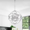 Ikova Chrome 4-light Double Sphere Cage Chandelier