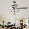 Mavyn 5-Blade 52-Inch Chrome Ceiling Fan with 3-Light Crystal Chandelier