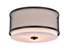 Vira Black and White Three Light Semi-Flush Mount Chandelier