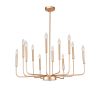 12-Light Modern Gold Farmhouse Iron Chandelier, Adjustable Height E12 Bulb, Classic Candle Hanging Pendant Light For Living Room Dining Room