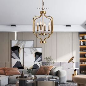 Modern American luxury chandelier E12 plated gold chandelier iron gold 4 bulbs, without bulbs