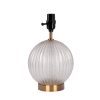 Serenity Round Ribbed Glass Lamp Base Clear Table Lamp Large Linen Shade