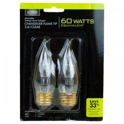 2 Pack 40w Chandelier Bulb With Medium Base (pack of 24)