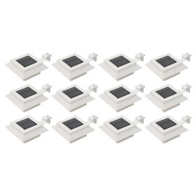 Outdoor Solar Lamps 12 pcs LED Square 4.7" White