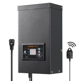 VEVOR 200W Low Voltage Landscape Transformer with Timer and Photocell Sensor, Waterproof Landscape Lighting Transformer