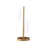 19 Inch Accent Table Lamp, S Design Wave Shade, Metal Base, White, Gold