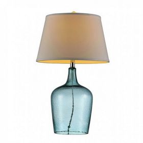 ALEX Contemporary Ocean Breeze Glass Table Lamp, Blue