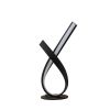 Metal Upright Knotted Design Table Lamp with Round Shaped Base, Black and Gray