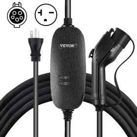 VEVOR Level 2 EV Charger, 16 Amp 110V-240V 3.84 kW, Portable Electric Vehicle Charger with 25 ft Charging Cable NEMA 6-20 Plug
