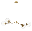 Jewel Four Lights Modern Farmhouse Chandelier Ceiling Hanging Light Fixture For Kitchen Island Dining Room 36"L Ã— 20"W Ã— 7.25"H with Clear Glass