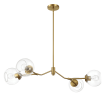 Jewel Four Lights Modern Farmhouse Chandelier Ceiling Hanging Light Fixture For Kitchen Island Dining Room 36"L Ã— 20"W Ã— 7.25"H with Clear Glass
