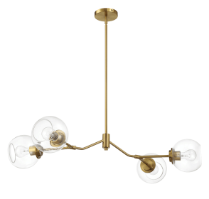 Jewel Four Lights Modern Farmhouse Chandelier Ceiling Hanging Light Fixture For Kitchen Island Dining Room 36"L Ã— 20"W Ã— 7.25"H with Clear Glass